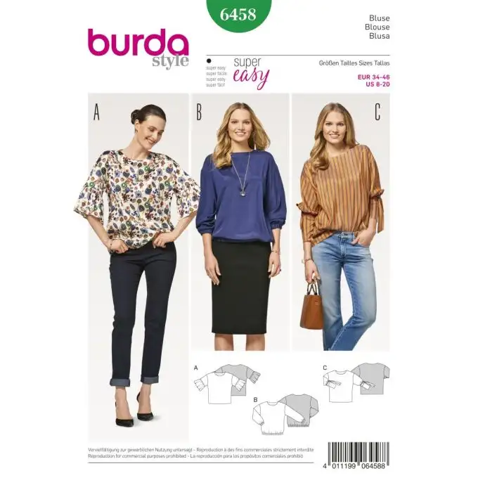 Modello burda 6458 camicetta