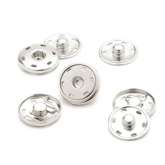 bottoni a pressione argento 25 mm