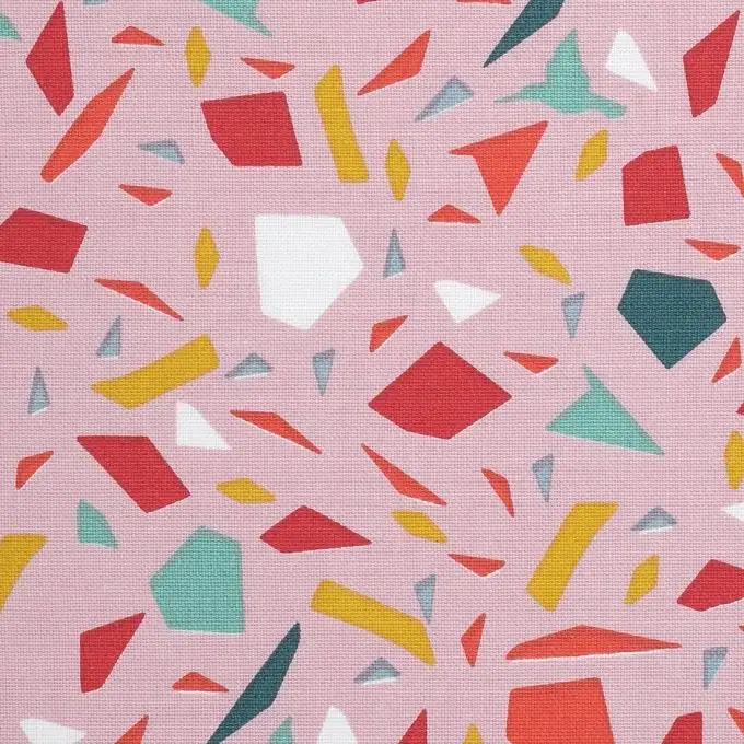 Tessuto cotone spesso terrazzo rosa