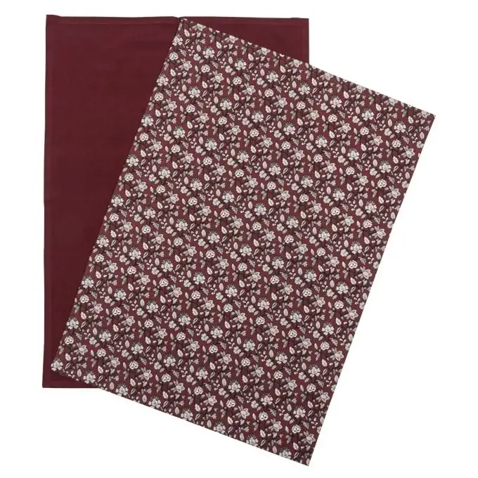 Set di 2 strofinacci stampati fiori