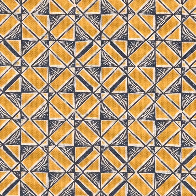 Tessuto bachette giallo a motivi geometrici