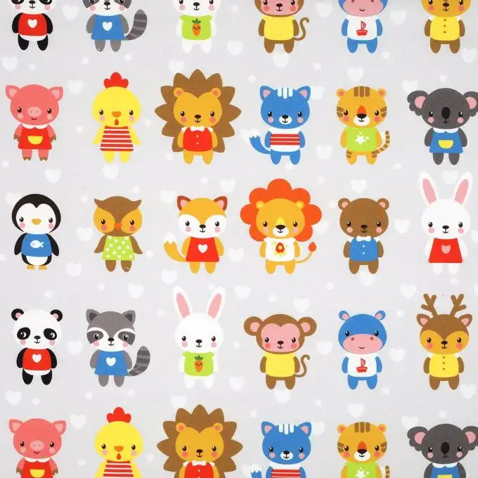 Tessuto cotone spesso animali