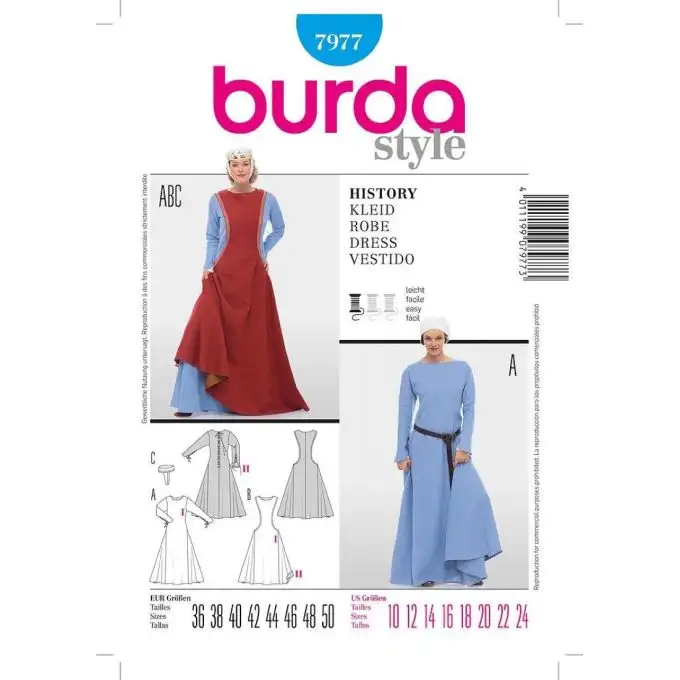 Modello burda 7977 abito storico