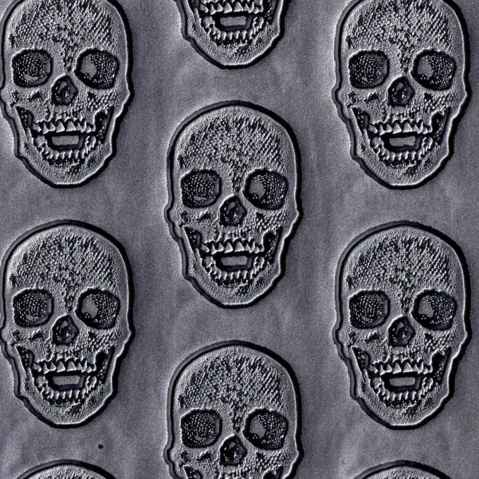 Tessuto ecopelle teschio argento - qualità seduta