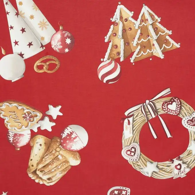 Tessuto di cotone spesso mercatino di natale