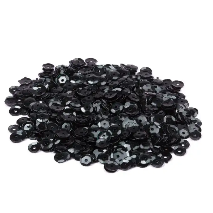 Paillettes lustrini da cucire buco nero 6 mm