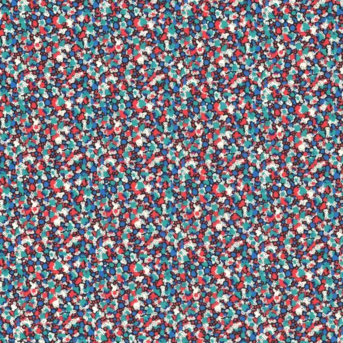 Tessuto popeline di cotone Liberty rosso e blu