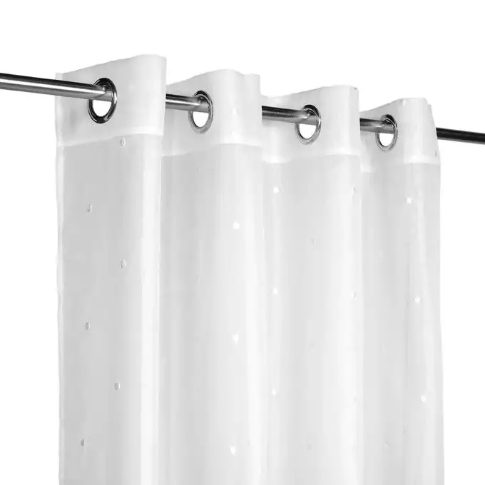 Tenda voile bianca pois ricamati 140x240 cm