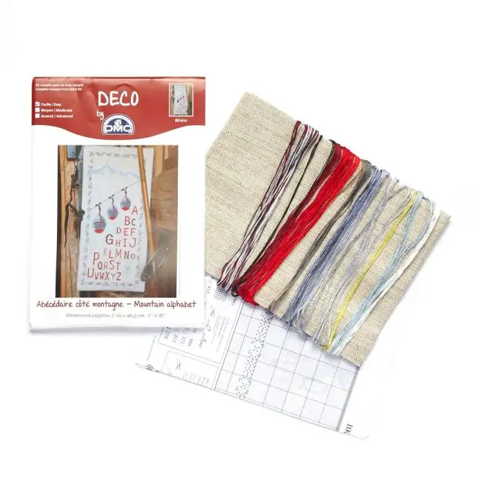 Kit punto croce abecedario montagna