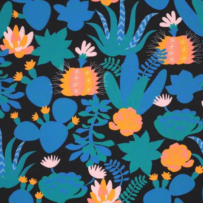 Tessuto spesso cactus multicolore