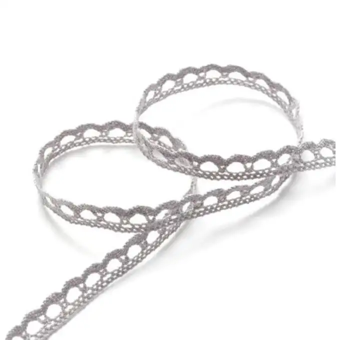 Nastro pizzo 10 mm grigio chiaro