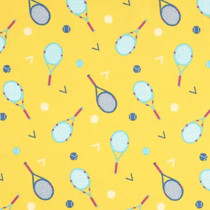 tessuto cotone giallo racchetta da tennis