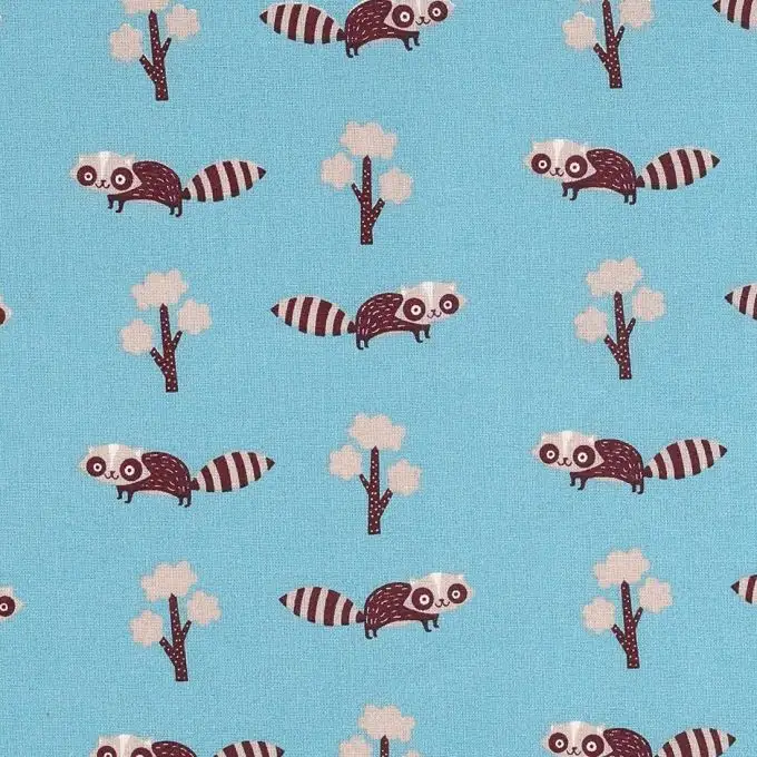 Tessuto cotone procione blu