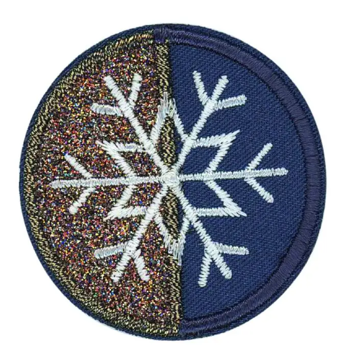 Ecusson fiocco glitter blu