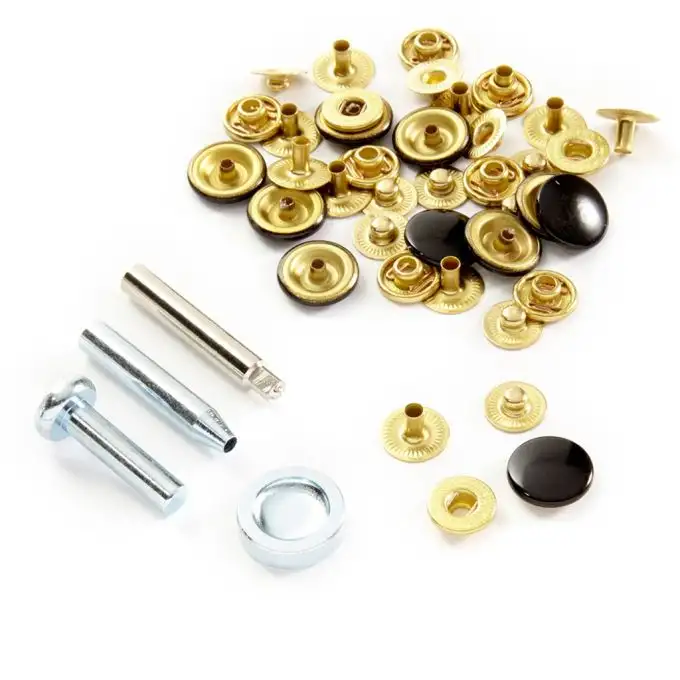 bottone a pressione senza cuciture tessuti medi con set di posa