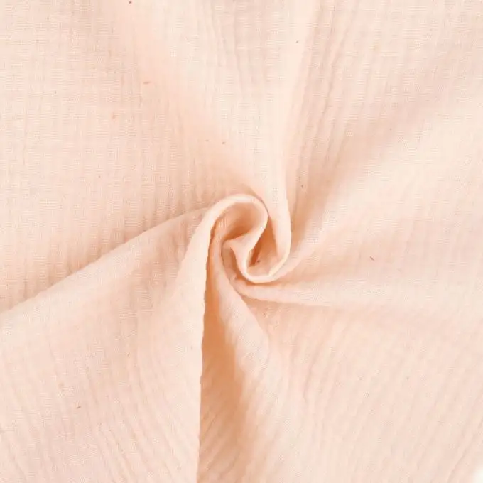 Tessuto doppio garza cotone Gaby rosa chiaro