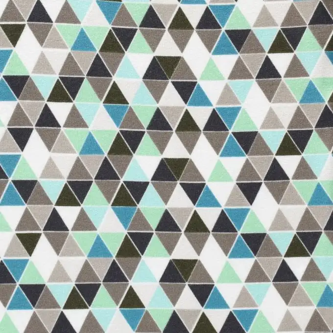 Tessuto rete triangoli verdi e marroni