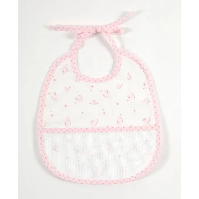 Bavaglino 6 mesi rosa da ricamare