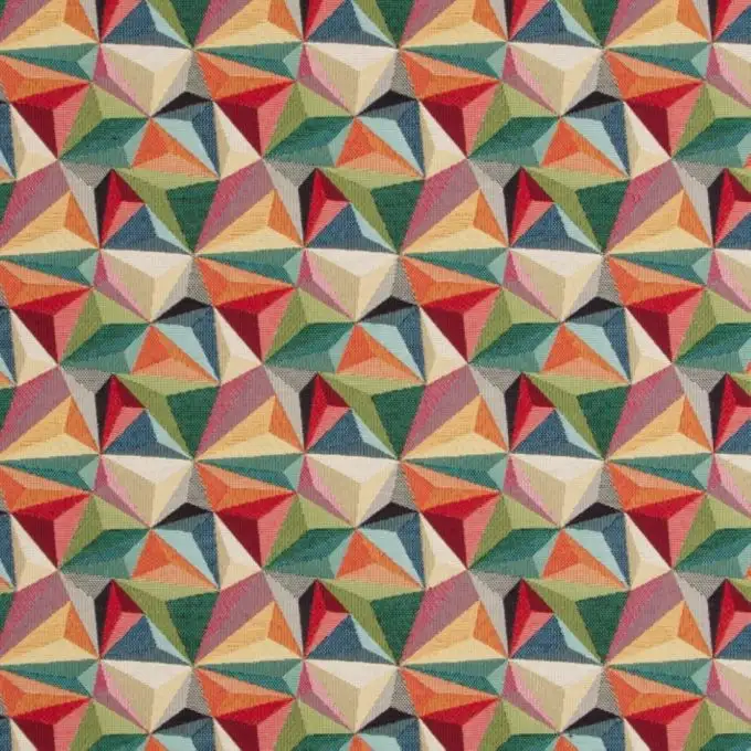 Tessuto jacquard gobelin diamanti multicolori