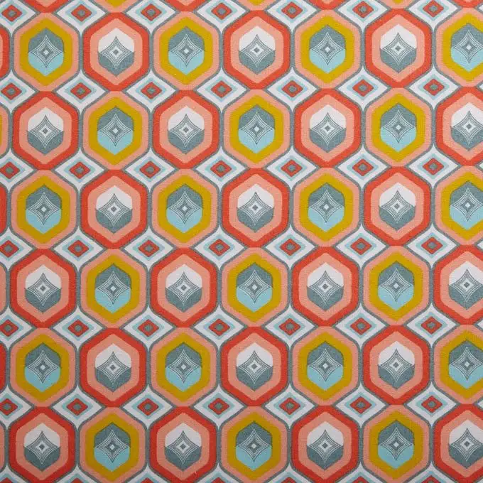 Tessuto cretonne esagono