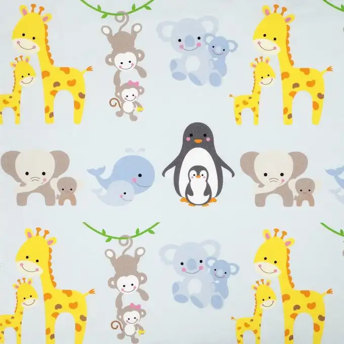 Tessuto cotone spesso happy family