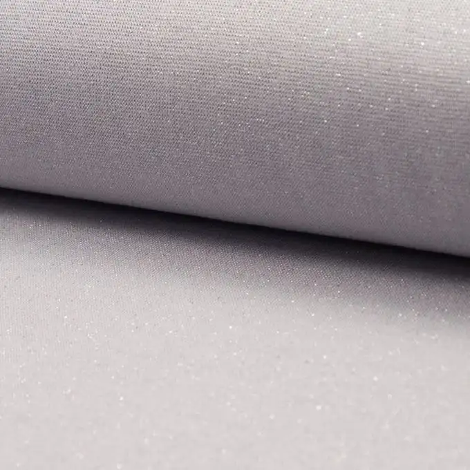 Tessuto jersey costina tubolare lurex grigio