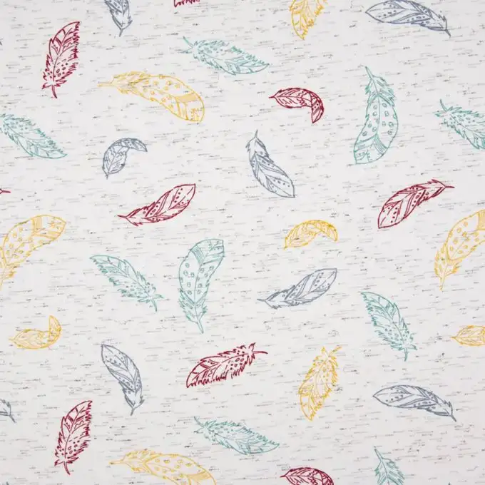 Tessuto jersey cotone piume grigio