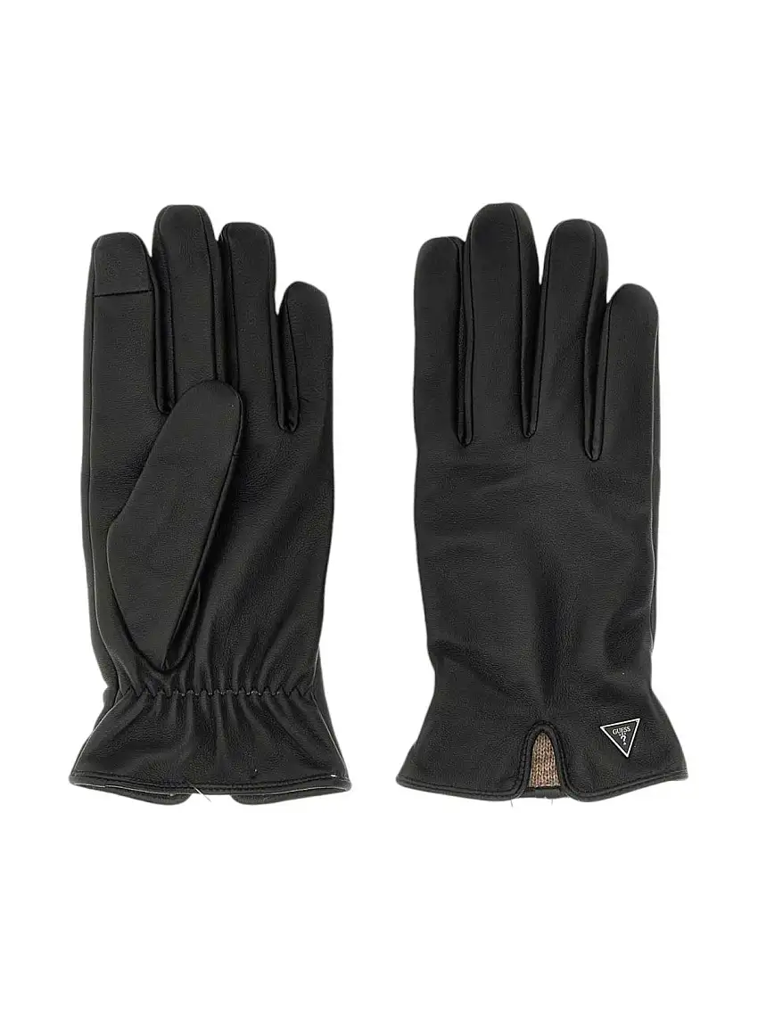 GUESS Men's Gloves MITO GLOVES AM9449 LEA02 BLA Black