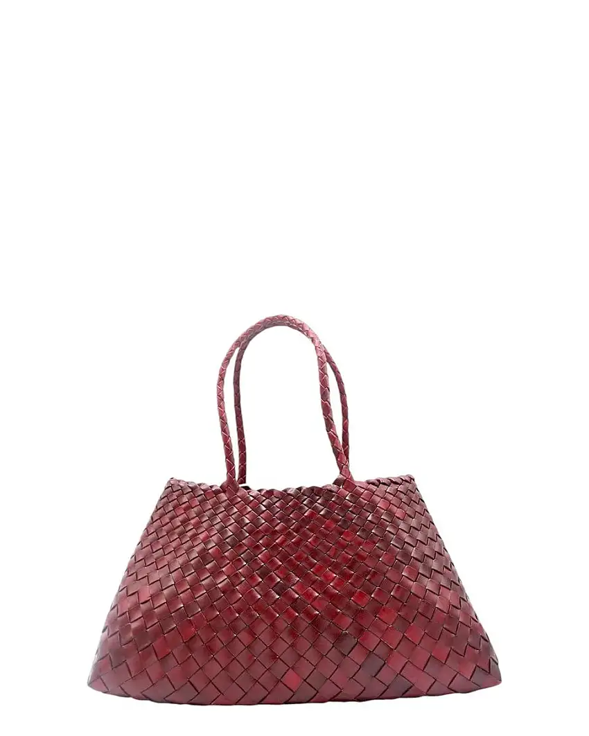 Santa Croce Big Bordeaux | Borsa intrecciata in pelle