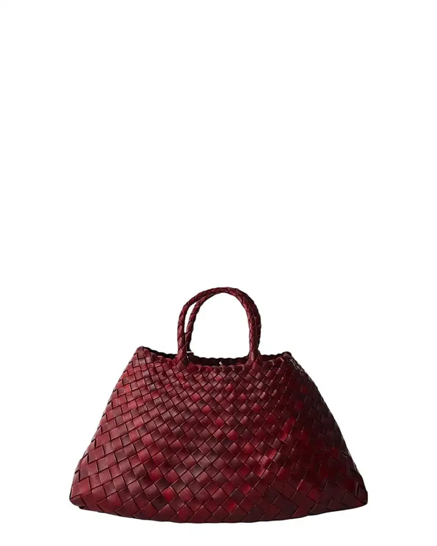 Santa Croce Small Bordeaux | Borsa intrecciata in pelle