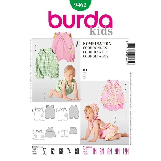 Modello burda 9462 completo bambino