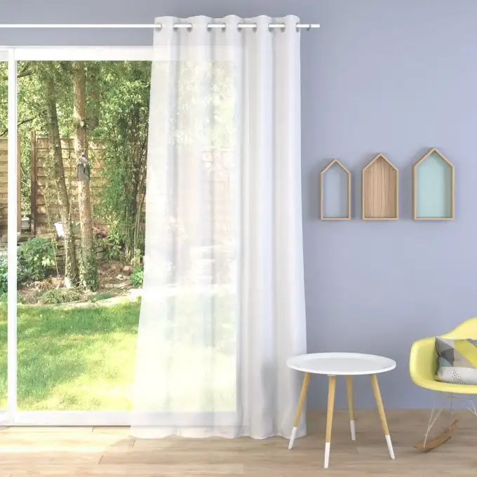 Tessuto velato piombato Linette ecru grande larghezza