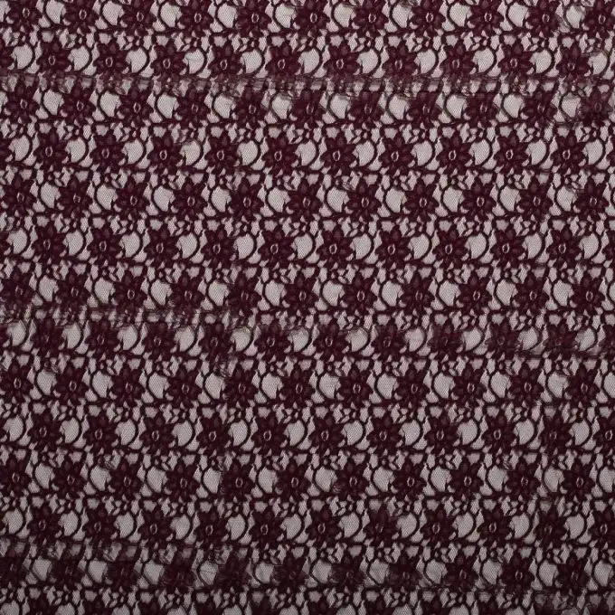 Tessuto guipure anemone bordeaux