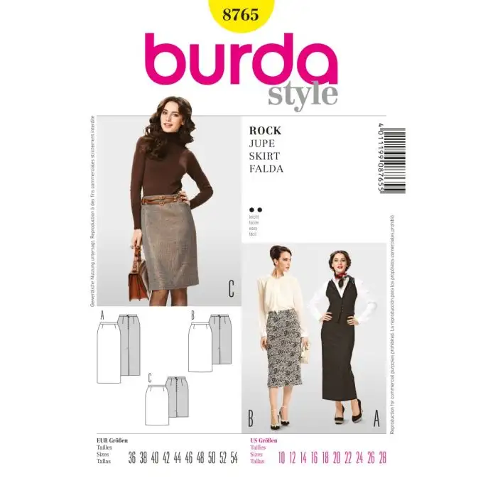 Modello burda 8765 gonna