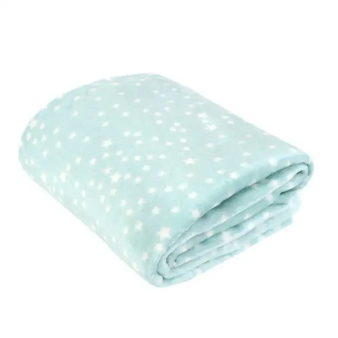 Plaid flanella blu a stelle bianche