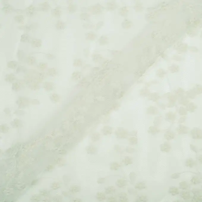 Tessuto rete piccoli fiori ecru