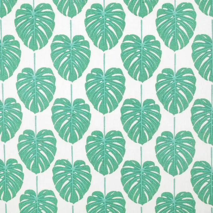 Tessuto cotone palme verde turchese