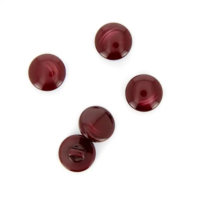 bottoni rotondi con gambo bordeaux 15 mm
