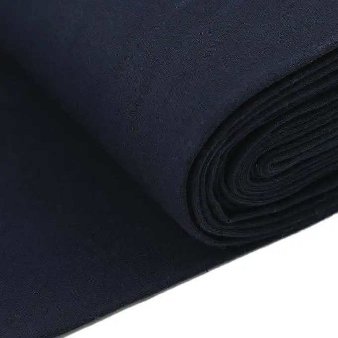 Tessuto jersey a costine tubolare blu scuro