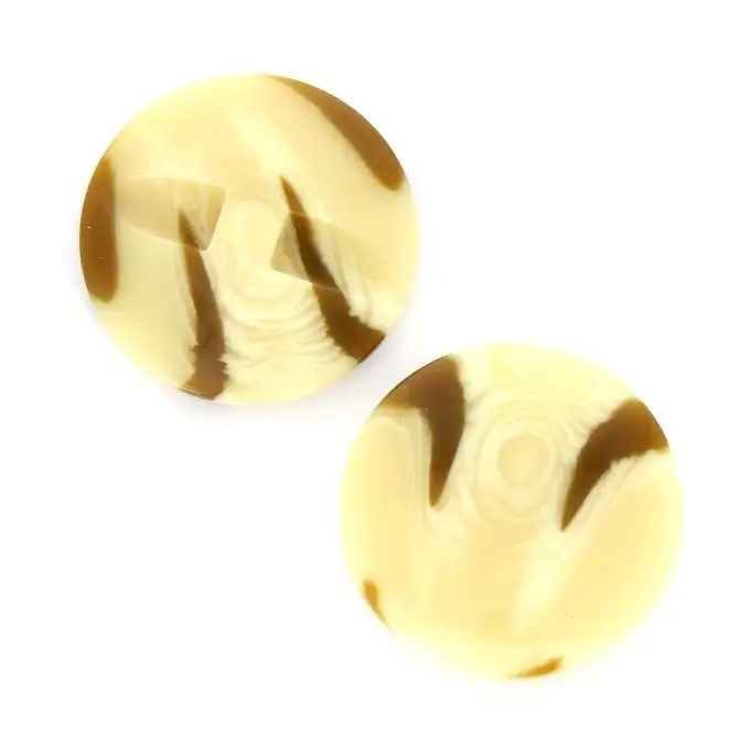bottoni marmorizzati crema e marrone 34mm