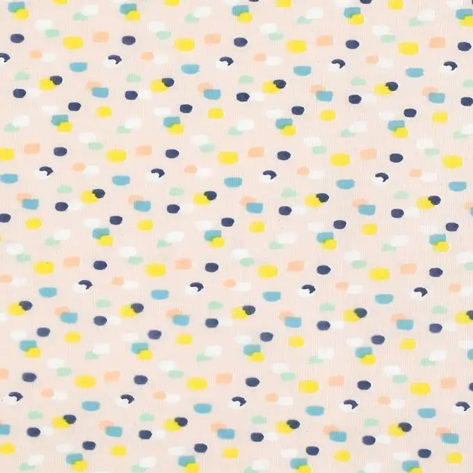 Tessuto popeline di cotone puntini multicolori