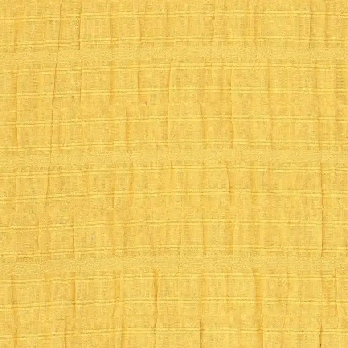 Tessuto voile di cotone smock giallo senape