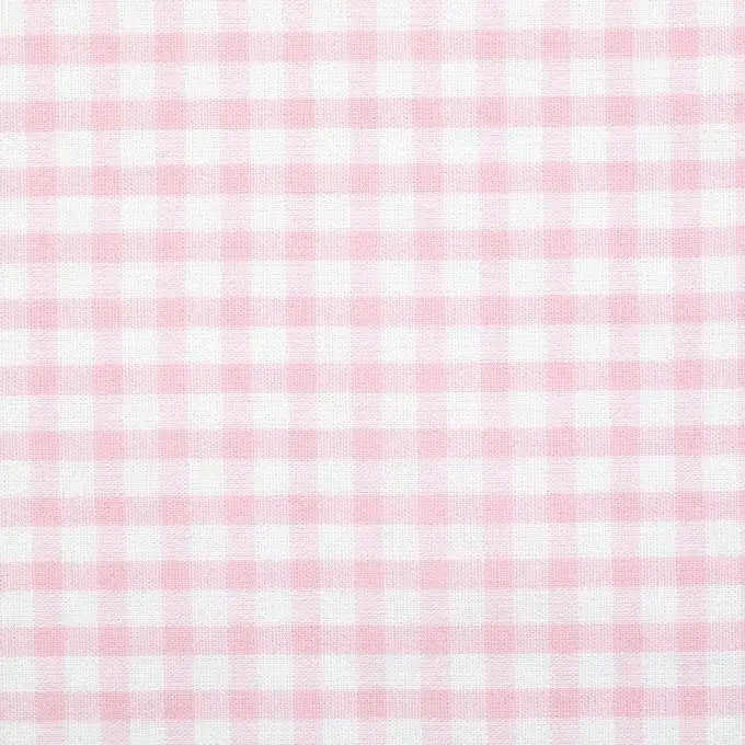 Tessuto cotone vichy rosa e bianco
