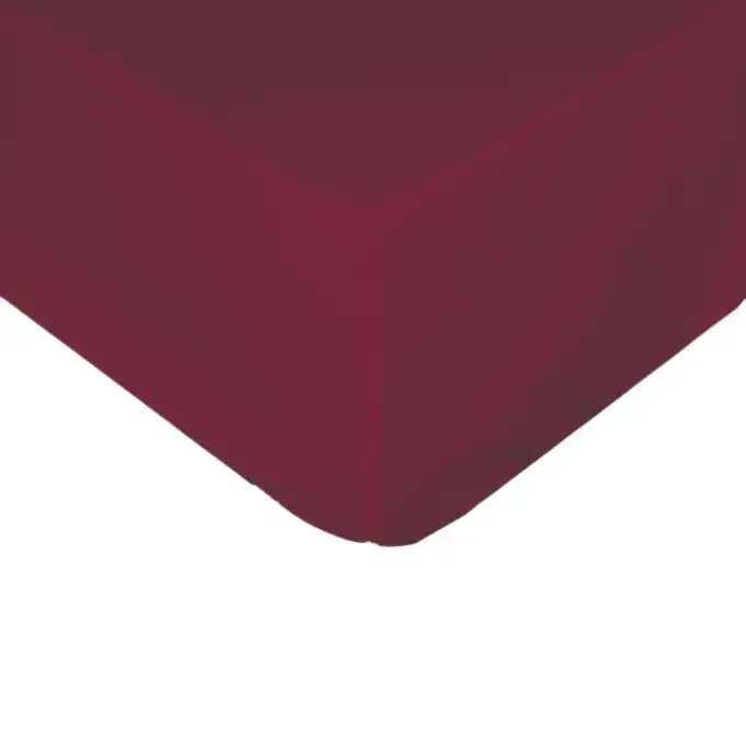 Drap housse cotone percalle rosso bordeaux 90x190 cm