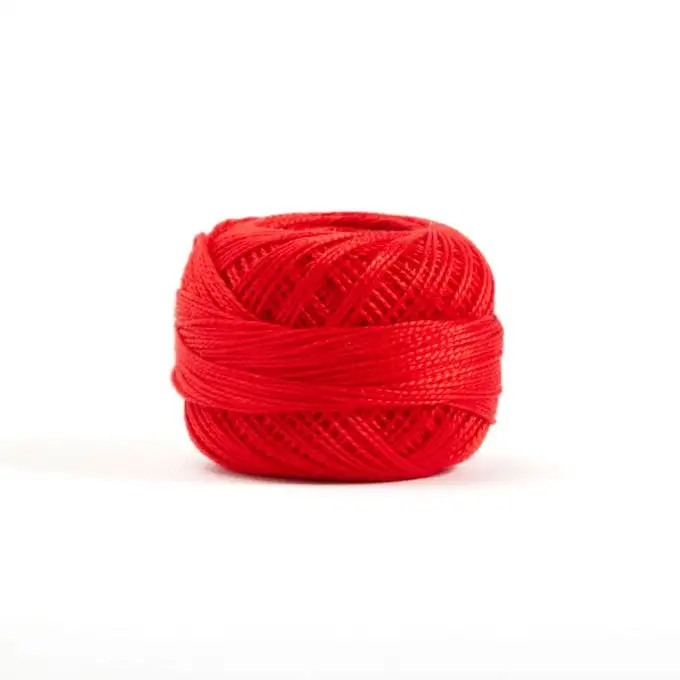 Filato di cotone perlato da ricamo - Rosso arancio