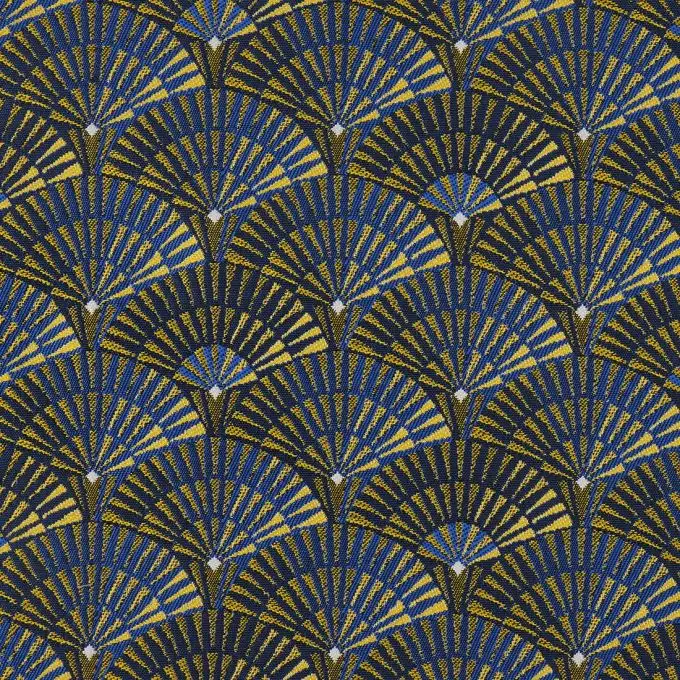 Tessuto jacquard blu ventaglio Alcande