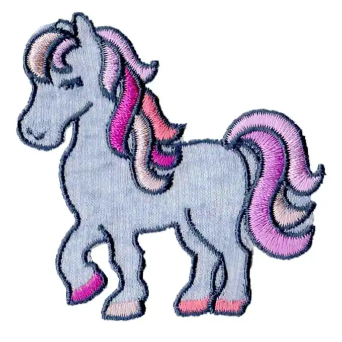 Distintivo pony rosa e blu