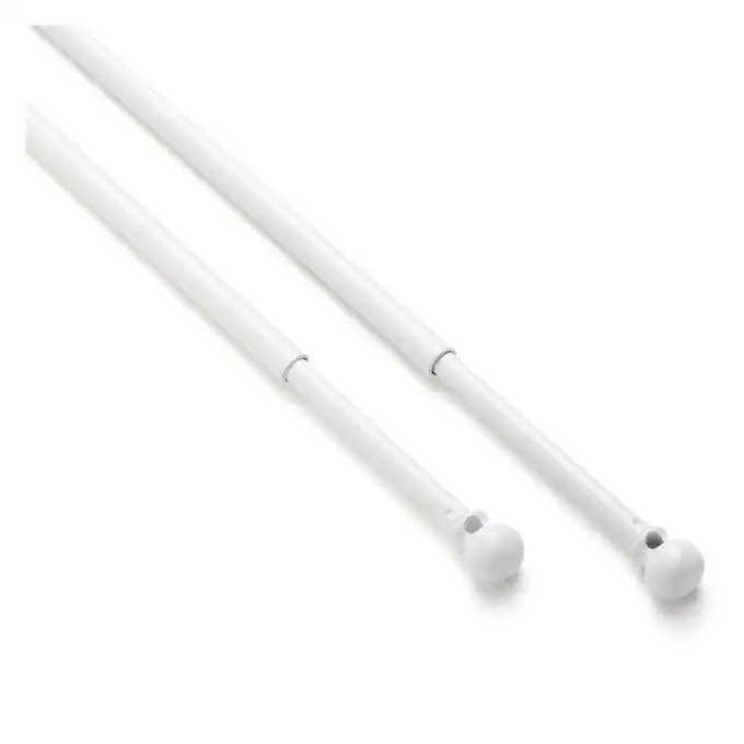 2 aste bianche 60-100 cm terminali a sfera