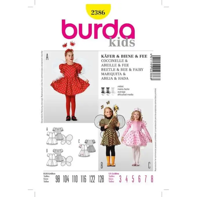 Modello costume coccinella ape fata