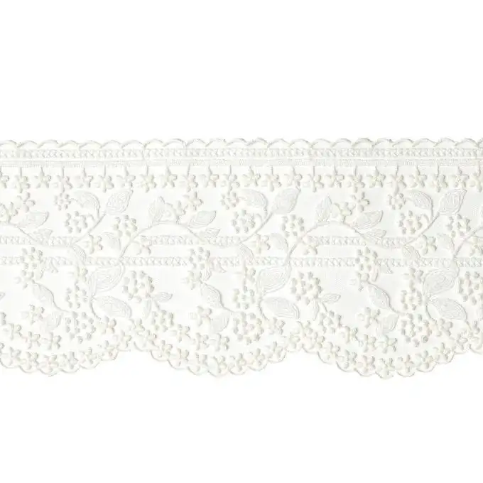 Nastro pizzo fiori 115 mm ecru